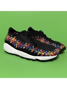 Nike Air Footscape Woven Rainbow Black Shoes FB1959-002 Women 8.5
